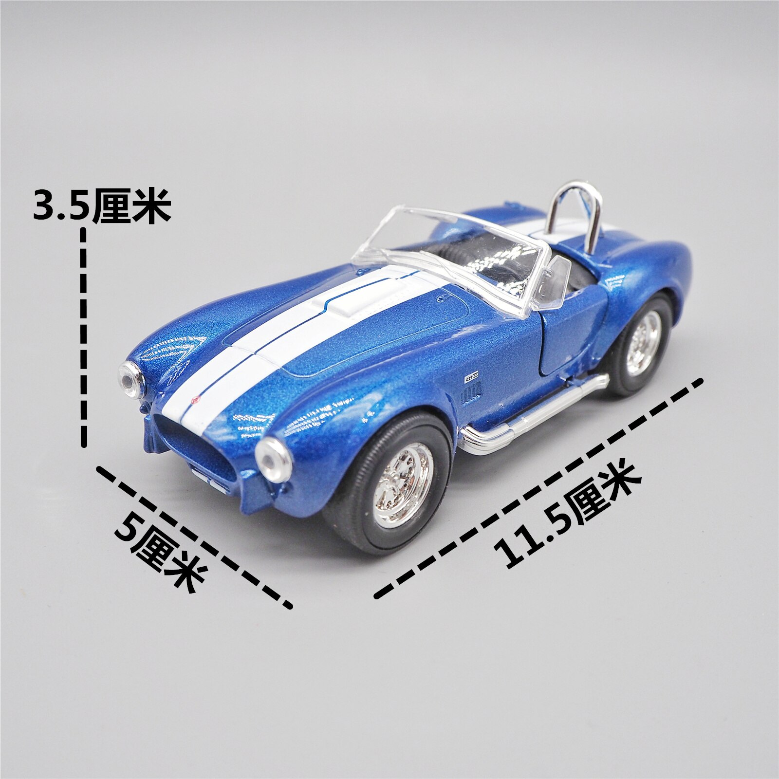 Diecast 11.5cm Alloy Car Model Shelby Cobra 1965 Vintage Car Sports Car Vehicle Toy Ornaments Collectibles Boxed With Pull Back