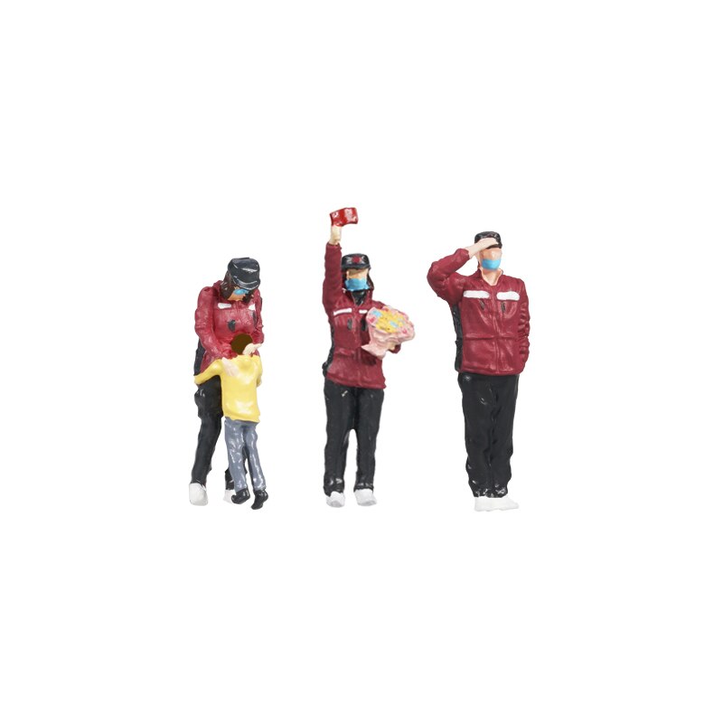 Miniature Photography Villain Sand Table Prop Doll 1/64 Scale National Medical Team Car Scene Figure Collection Gift Decoration