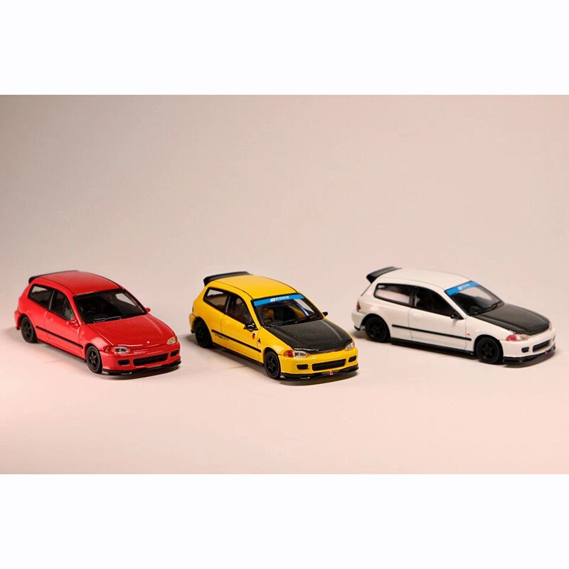 Die Casting 1:64 Scale Honda Civic EG6 Small Car Alloy Simulation Vehicle Model Kids Toy Car Adult Collectible Souvenir Gift