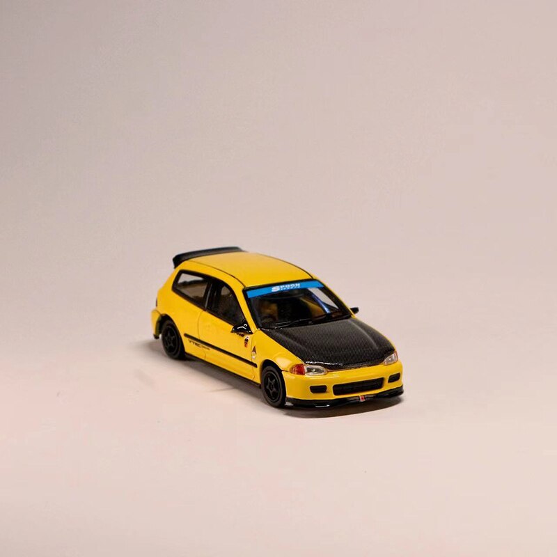 Die Casting 1:64 Scale Honda Civic EG6 Small Car Alloy Simulation Vehicle Model Kids Toy Car Adult Collectible Souvenir Gift