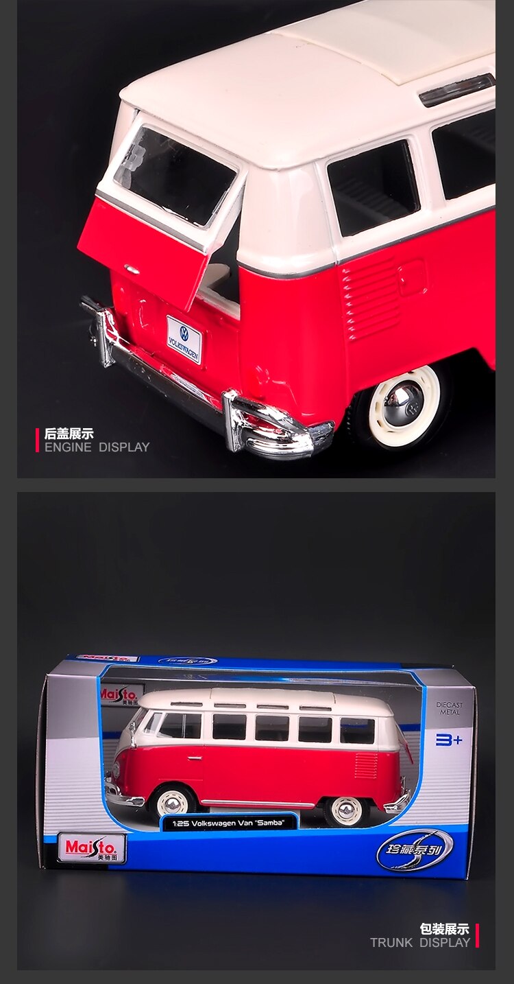 Maisto 1:24 Scale Volkswagen Van Rv Simulation Alloy Car Model Children's Toys Ornaments Fan Gift Collection Souvenirs In Stock Maisto 1:24 Scale Volkswagen Van Rv Simulation Alloy Car Model Children's Toys Ornaments Fan Gift Collection Souvenirs In Stock