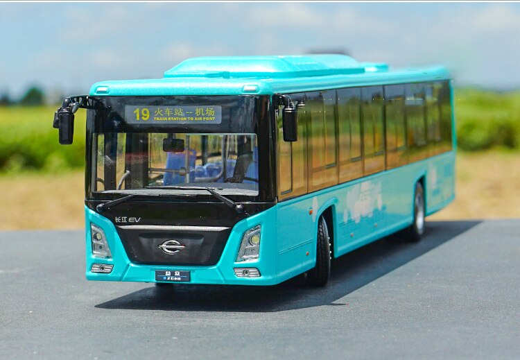 Yangtze River EV Yizhong Bus Model For 1:32 Scale New Energy Pure Electric Bus Simulation Alloy Boy Toy Car With Light Version