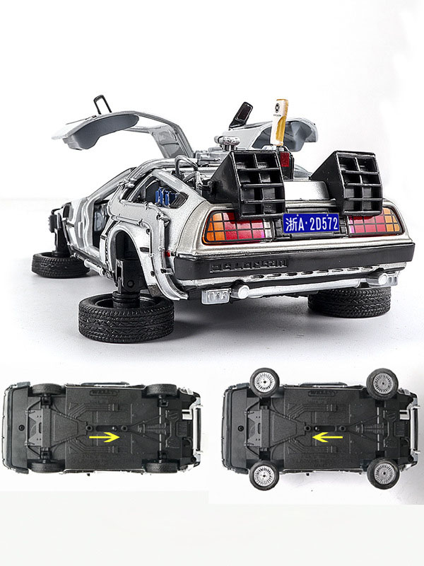 1/24 Scale Car model Diecast Alloy Back To The Future 1 2 3 Part Time Machine DeLorean DMC-12 Metal Vehicle Toy Welly Collection