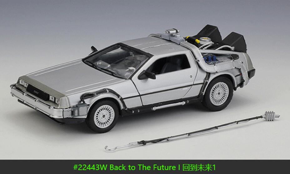 1/24 Scale Car model Diecast Alloy Back To The Future 1 2 3 Part Time Machine DeLorean DMC-12 Metal Vehicle Toy Welly Collection