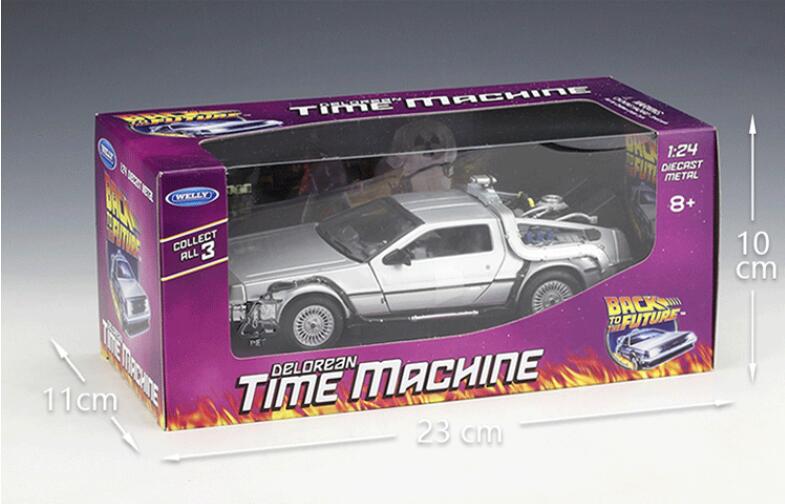 1/24 Scale Car model Diecast Alloy Back To The Future 1 2 3 Part Time Machine DeLorean DMC-12 Metal Vehicle Toy Welly Collection