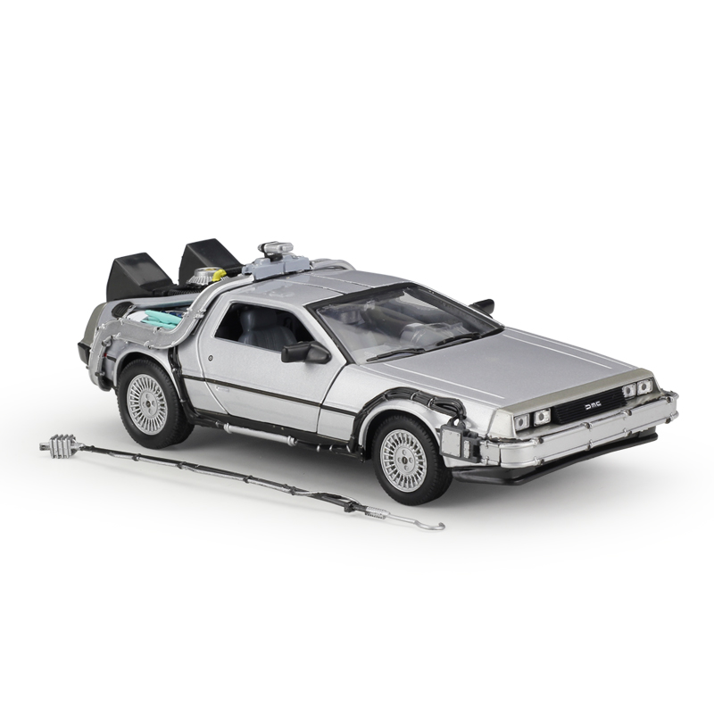 1/24 Scale Car model Diecast Alloy Back To The Future 1 2 3 Part Time Machine DeLorean DMC-12 Metal Vehicle Toy Welly Collection