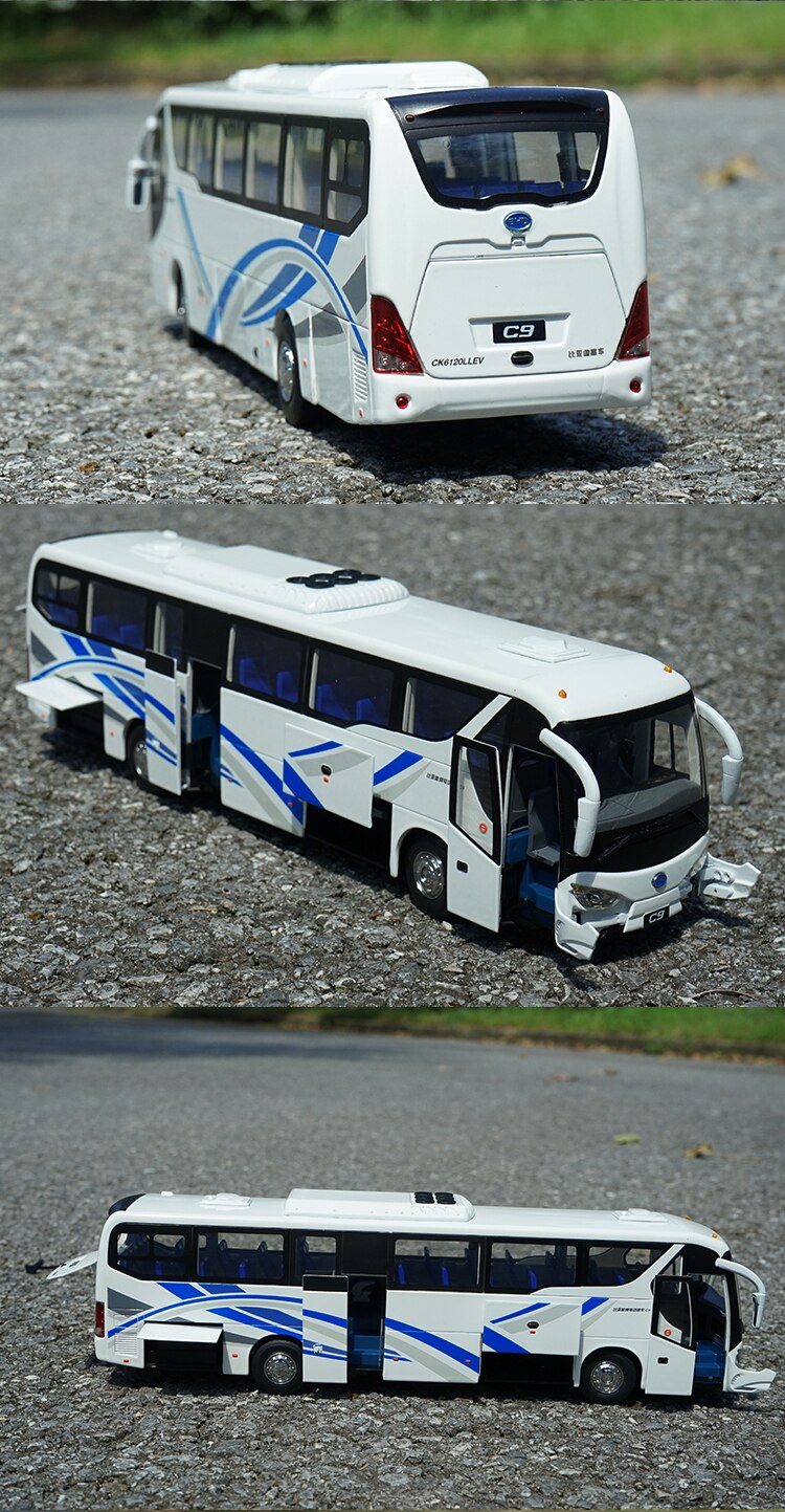 Diecast 1:36 Scale Alloy BYD C9 New Energy Electric Bus Simulation Metal Bus Vehicle Model Aldult Collection Display Toy Car Hot