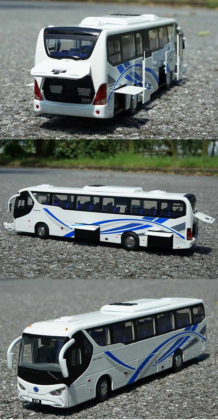 Diecast 1:36 Scale Alloy BYD C9 New Energy Electric Bus Simulation Metal Bus Vehicle Model Aldult Collection Display Toy Car Hot