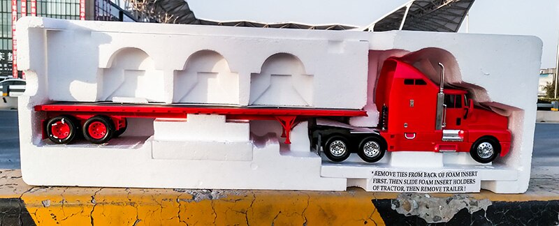 Die-casting Alloy Semi-trailer Toy Car Model 1:24 Scale Simulation Flatbed Tractor Tractor Vehicle Static Decoration Boys Gifts
