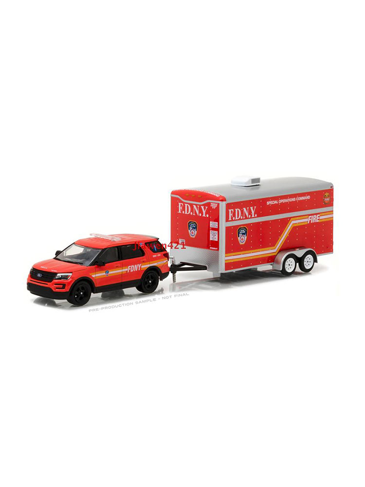 1/64 2018 Silverado 3500 Dually Fdny Car Series Collection Version Diecast Model Car The Car Model Toy Fire RV VAN Truck