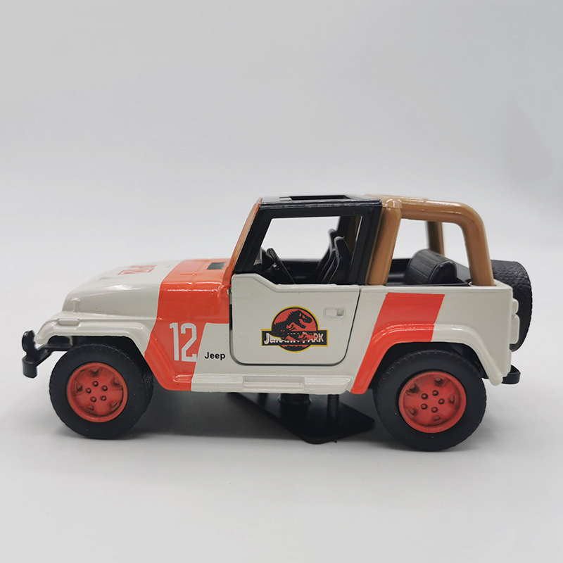 Diecast 1/43 Scale Alloy Metal Off-roa Vehicle Jurassic Parks SUV Auto Car Model Toys For Children Kids Gifts Collection Display