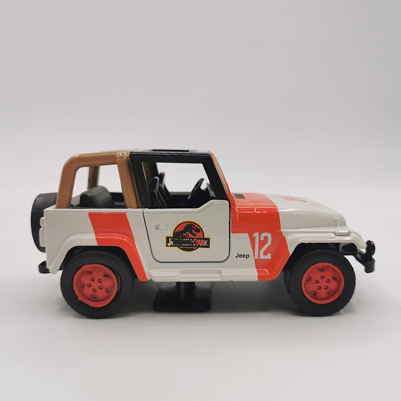 Diecast 1/43 Scale Alloy Metal Off-roa Vehicle Jurassic Parks SUV Auto Car Model Toys For Children Kids Gifts Collection Display