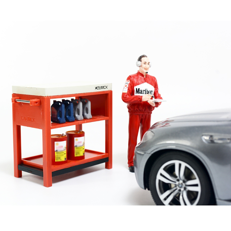 1/18 Storage Table Car Model Repair Scene Table Decoration Workbench Tool Cabinet Toolbox for Vehicle Model Accessories Display