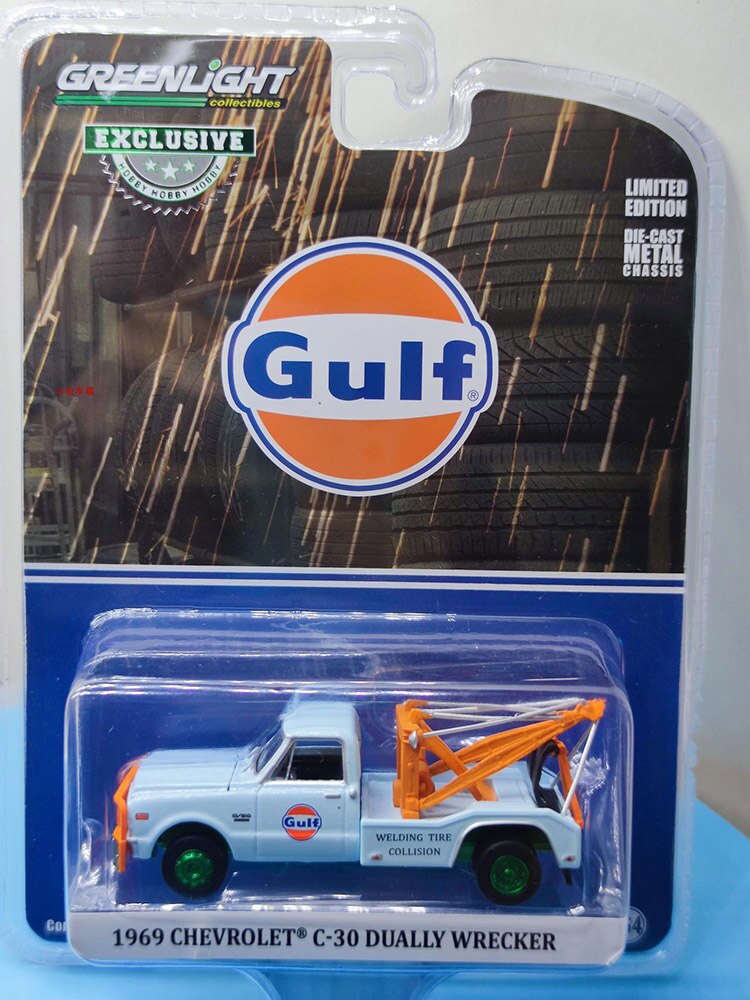 Green Light 1:64 Scale Alloy 1969 Gulf Oil C-30 Double Wrecker Truck-gulf Oil Painting Trailer Rescue Car Collectible Boys Gifts Green Light 1:64 Scale Alloy 1969 Gulf Oil C-30 Double Wrecker Truck-gulf Oil Painting Trailer Rescue Car Collectible Boys Gifts