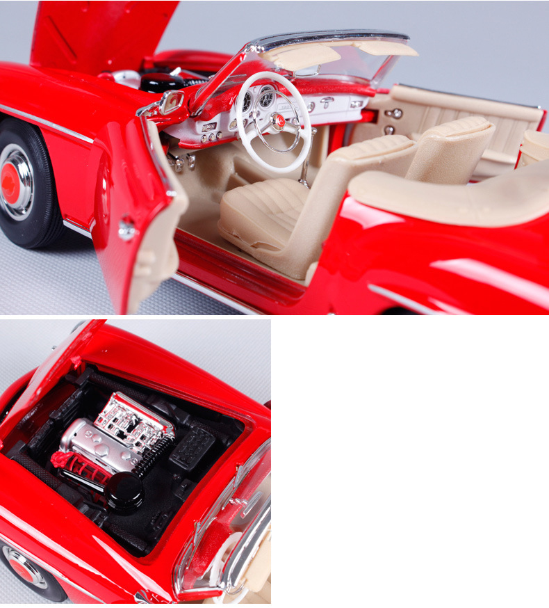 Maisto Die-cast 1:18 Scale Benz 1955 190SL 280SE Alloy Retro Car Model Classic Diecast Metal Decoration Collection Gift for Boy Maisto Die-cast 1:18 Scale Benz 1955 190SL 280SE Alloy Retro Car Model Classic Diecast Metal Decoration Collection Gift for Boy