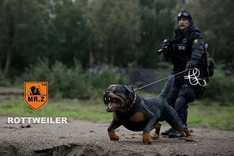 Mr.Z 1/6 Simulation Animal Dog German Rottweiler Dog Model Toy Gift Model F 12