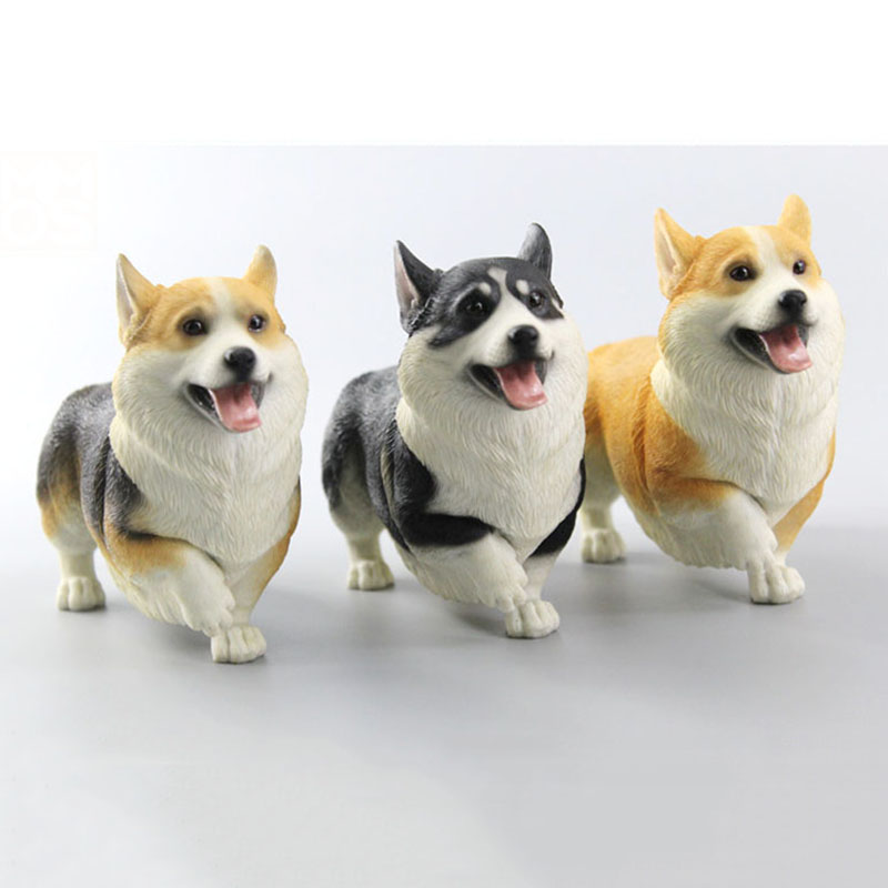 Mr.Z 16.5cm 1/6 Simulation Animal Standing Walking Pet Dog Model Toys Gifts Model Car Scene Decoration Indoor Decorations Show