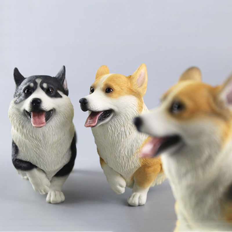 Mr.Z 16.5cm 1/6 Simulation Animal Standing Walking Pet Dog Model Toys Gifts Model Car Scene Decoration Indoor Decorations Show