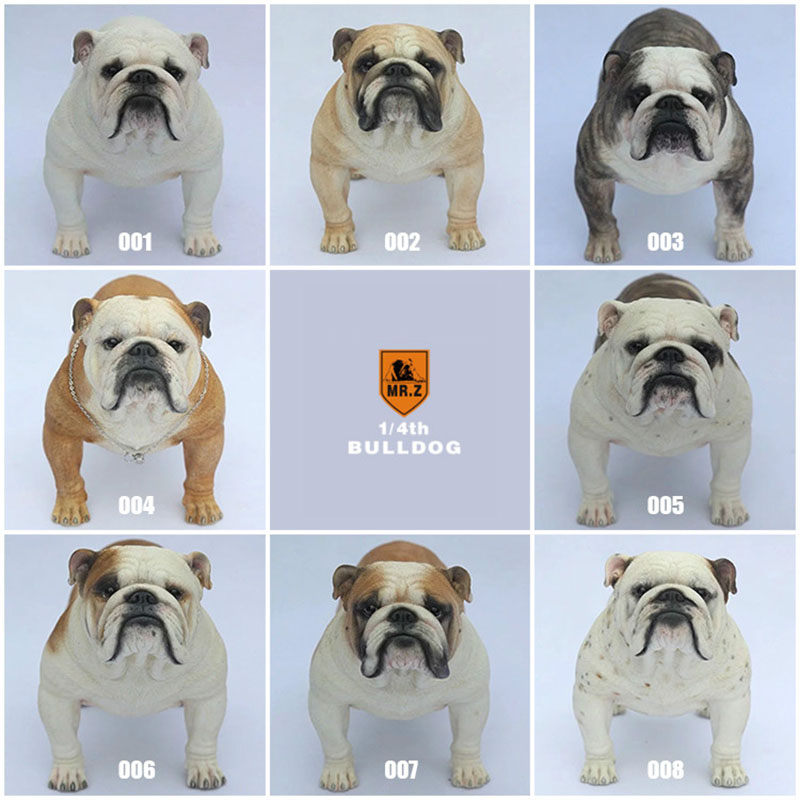Mr.Z 1/4 Simulation Animal dog Bulldog Models Toy Gift Model For Action Figure Scene Car Decoration Accessories indoor Ornaments