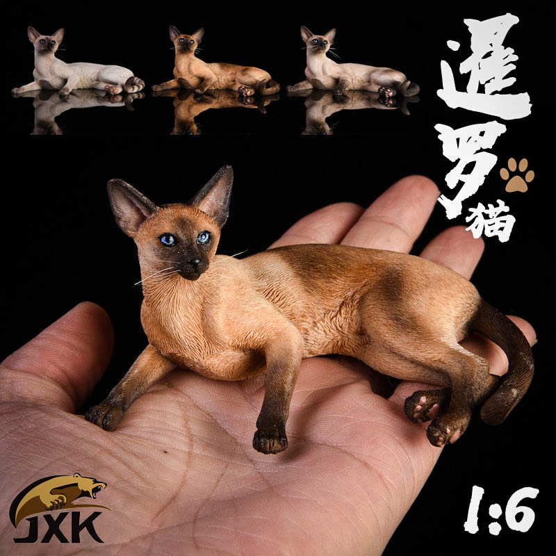 Mr.Z 1/6 Scale Jxk016 Siamese Cat Squat Animal Model Toys Accessory Pet Cat Animal Toy for 12'' Action Figure Scene Simulation