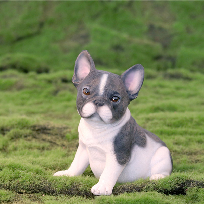 11CM 1/6 Scale French Bulldog Simulation Animal Dog Model Toy for Action Figure Scene Decoration Indoor Display Decoration Gifts