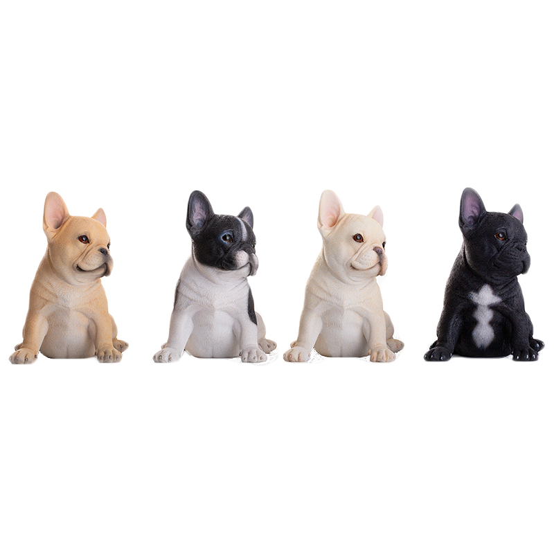 11CM 1/6 Scale French Bulldog Simulation Animal Dog Model Toy for Action Figure Scene Decoration Indoor Display Decoration Gifts