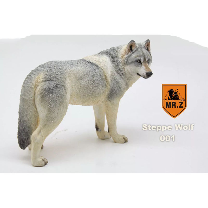 Mr.Z 18.5CM Prairie Wolf Simulation PVC Animal Model Wild Dog Mount Kids Adult Toys Home Car Decoration Indoor Desktop Display