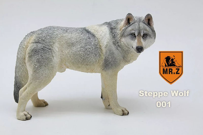 Mr.Z 18.5CM Prairie Wolf Simulation PVC Animal Model Wild Dog Mount Kids Adult Toys Home Car Decoration Indoor Desktop Display