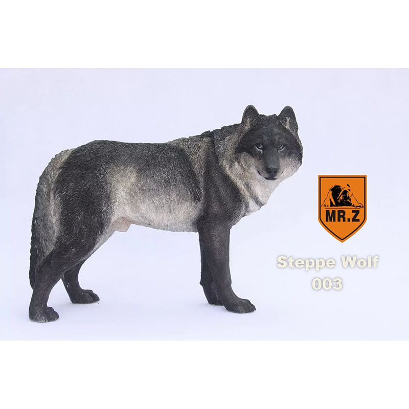 Mr.Z 18.5CM Prairie Wolf Simulation PVC Animal Model Wild Dog Mount Kids Adult Toys Home Car Decoration Indoor Desktop Display