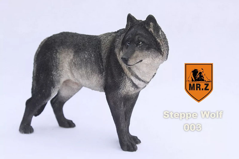 Mr.Z 18.5CM Prairie Wolf Simulation PVC Animal Model Wild Dog Mount Kids Adult Toys Home Car Decoration Indoor Desktop Display