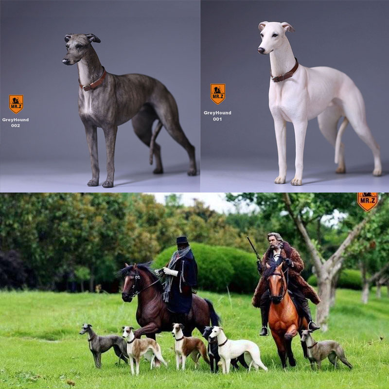 1:6 Mr.Z Resin PVC Miniature Lifelike Animal Model Greyhound Dog Model Toy Fit 12