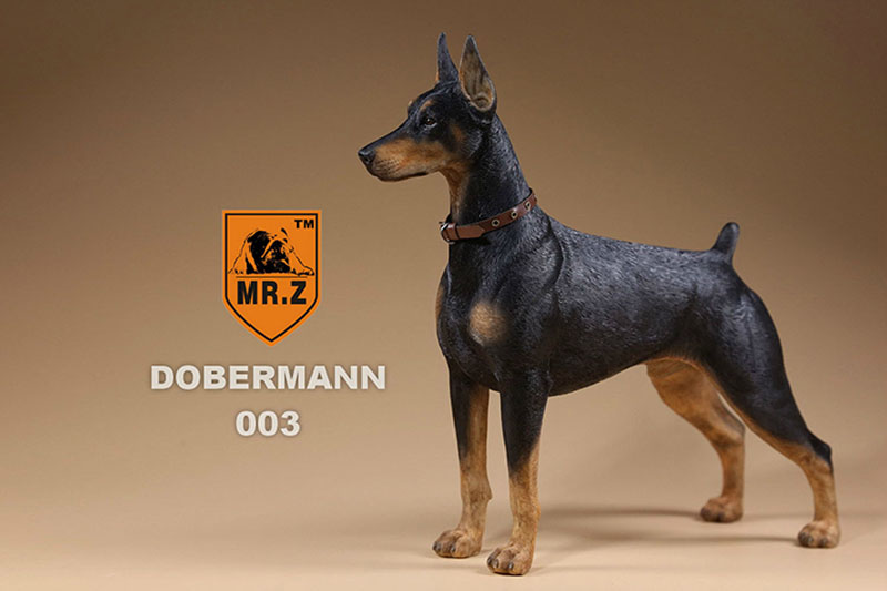 Mr.Z 1/6 Simulation Animal Police Dog Doberman Pet Dog Model Toys Collection Gift Model F 12