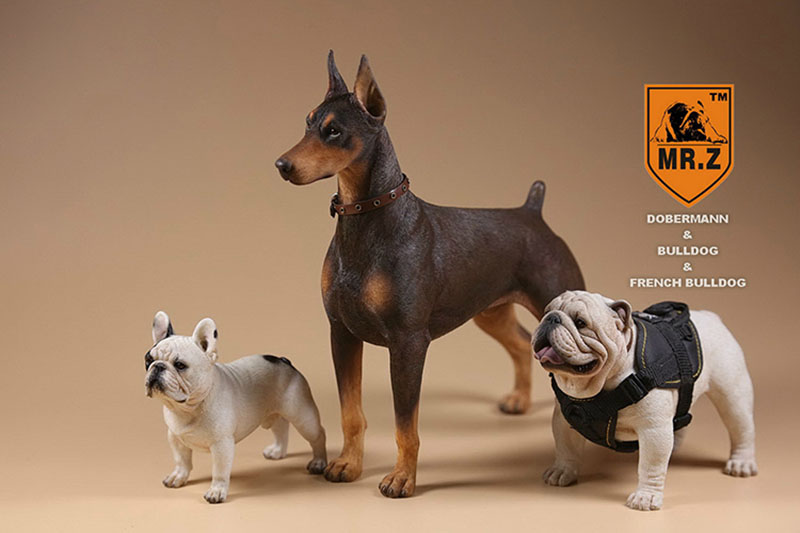 Mr.Z 1/6 Simulation Animal Police Dog Doberman Pet Dog Model Toys Collection Gift Model F 12