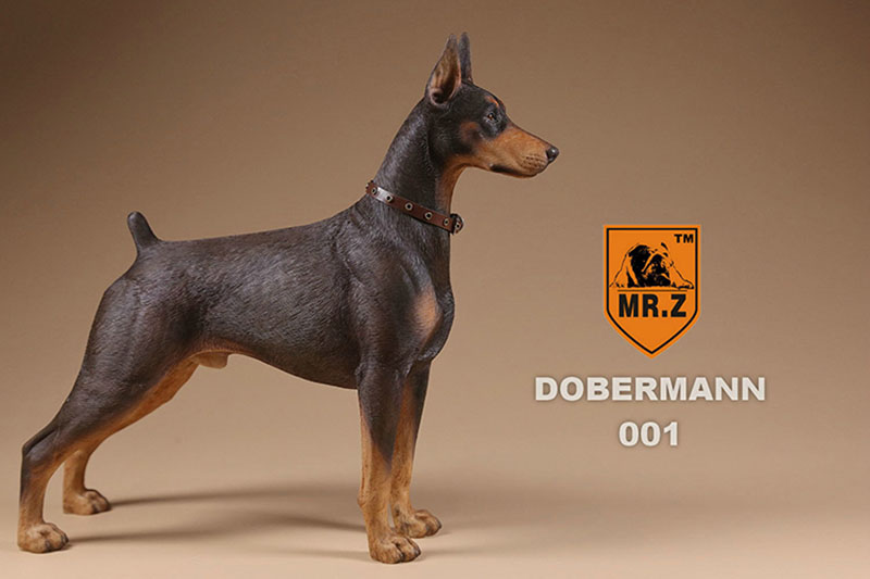 Mr.Z 1/6 Simulation Animal Police Dog Doberman Pet Dog Model Toys Collection Gift Model F 12