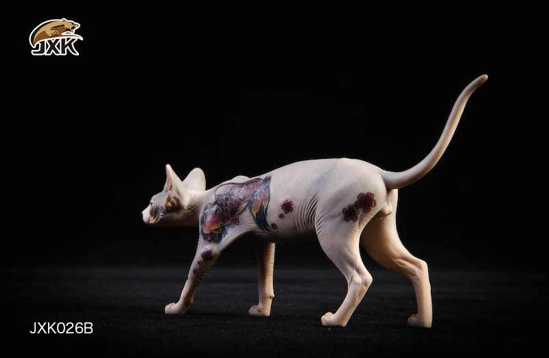 1/6 Scale Simulation JXK Tattoo Version of Sphinx (hairless Cat) Simulation Animal Model Static Decoration Mode Play Gifts Show
