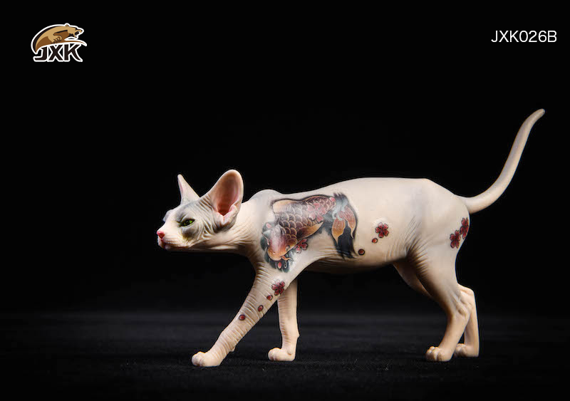 1/6 Scale Simulation JXK Tattoo Version of Sphinx (hairless Cat) Simulation Animal Model Static Decoration Mode Play Gifts Show