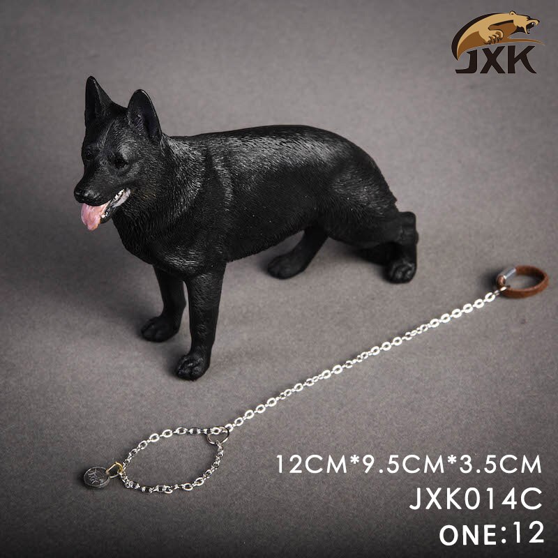 Jxk 1/12 Scale German Shepherd Police Dog Series Simulation Animal Model Desktop Decoration Action Figure Scene Pet Model