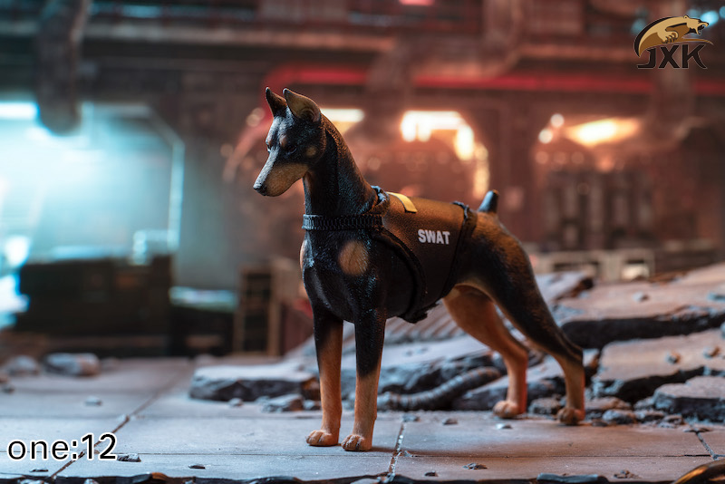 Scene Simulation Mr.Z 1/12 Scale Animal Police Dog Doberman Dog Model Toys Gifts Models F 7