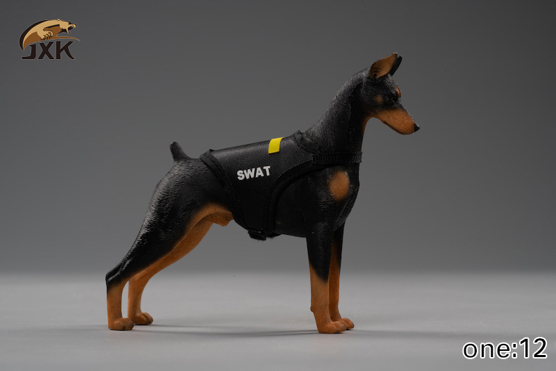 Scene Simulation Mr.Z 1/12 Scale Animal Police Dog Doberman Dog Model Toys Gifts Models F 7