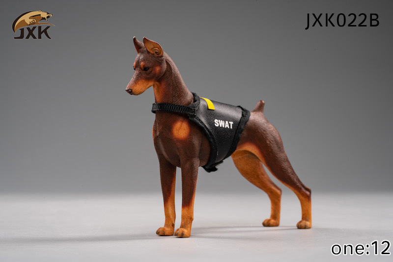 Scene Simulation Mr.Z 1/12 Scale Animal Police Dog Doberman Dog Model Toys Gifts Models F 7