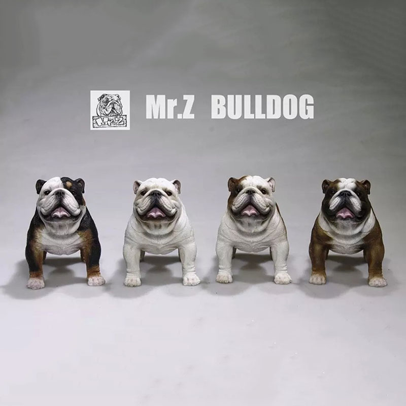 Mr.Z 11CM 1/6 Simulation Animal Dog English Bulldog Model Toy Kids Gifts F 12
