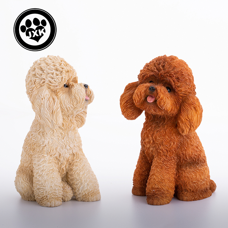 Mr.Z Resin PVD Miniature Animal Model Teddy Dog Model Toy Fit for Action Figure Toys Accessoried Little Teddy Dogs Ornaments