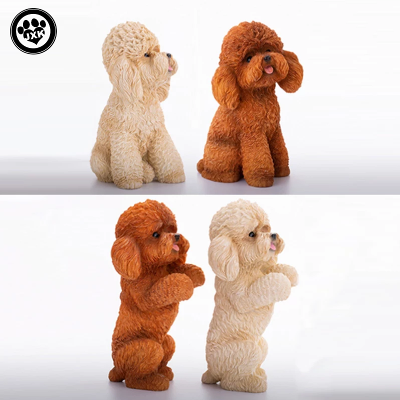 Mr.Z Resin PVD Miniature Animal Model Teddy Dog Model Toy Fit for Action Figure Toys Accessoried Little Teddy Dogs Ornaments