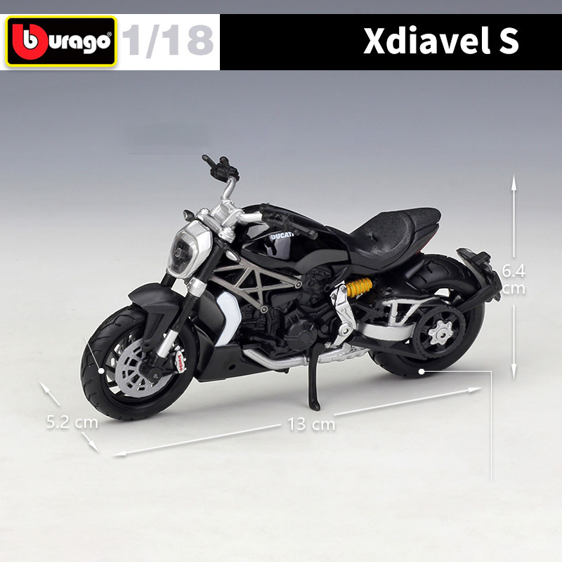 Bburago Diecast 1:18 Scale Alloy DUCATI Xdiavel S 2016 Car Model Hot Motorcycle Static Display Adult Collection Toys Color Boxed