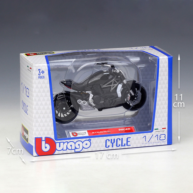 Bburago Diecast 1:18 Scale Alloy DUCATI Xdiavel S 2016 Car Model Hot Motorcycle Static Display Adult Collection Toys Color Boxed