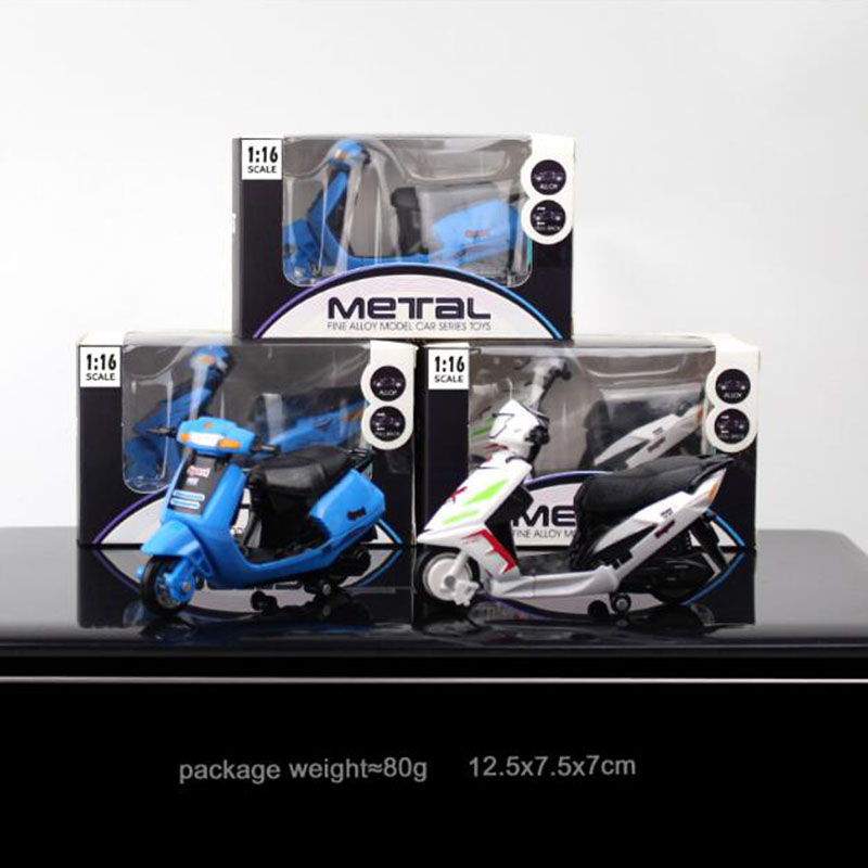Motorcycle collection model 1:18 scale scooter die-cast alloy plastic racing street car model children's toy gift display