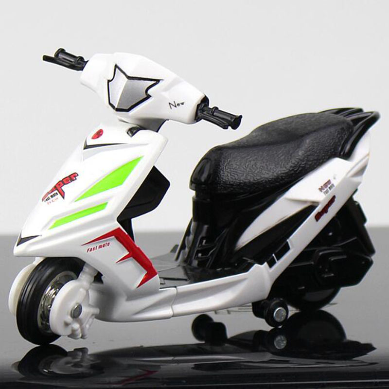 Motorcycle collection model 1:18 scale scooter die-cast alloy plastic racing street car model children's toy gift display