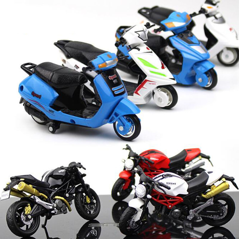 Motorcycle collection model 1:18 scale scooter die-cast alloy plastic racing street car model children's toy gift display