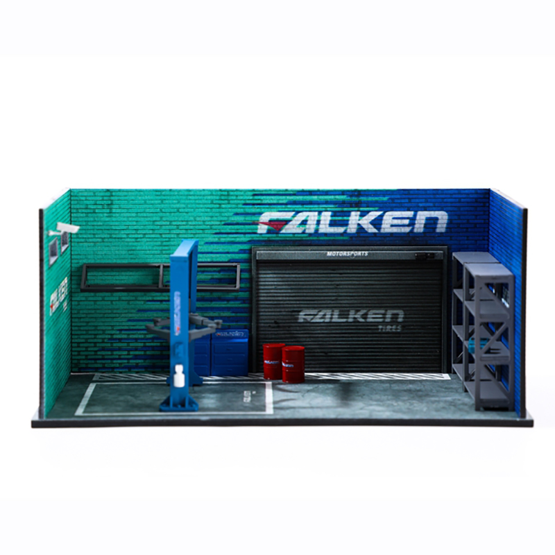 1:64 Scale Repair Workshop House Simulation Car Model Scene Photo Board Display Stand Boy Birthday Gift Fan Collection Souvenir