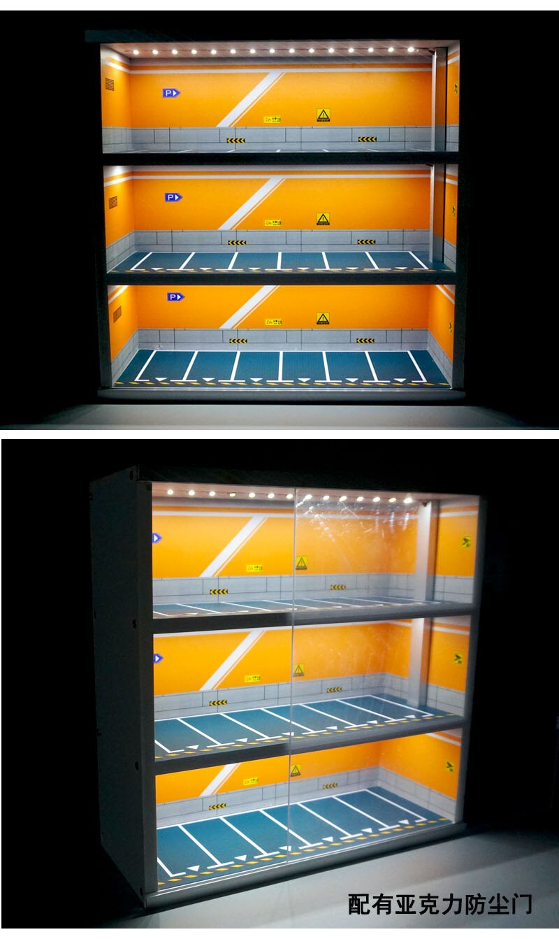 Alloy Car Storage Cabinet Model Placement Scene Display Rack 1/64 Scale Multi-storey Parking Lot Adult & Child Toy Show Cabinet